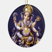 Ornement Rond En Céramique Divinité indoue d'éléphant asiatique de Ganesh (Gauche)
