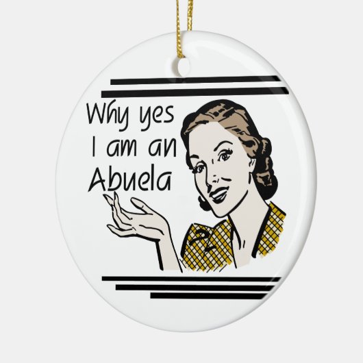 Ornement Rond En Céramique Don Retro Abuela (Gauche)