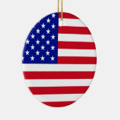 Ornement Rond En Céramique Drapeau américain (Droite)