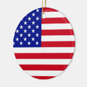 Ornement Rond En Céramique Drapeau américain (Gauche)