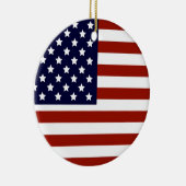 Ornement Rond En Céramique Drapeau américain (Droite)