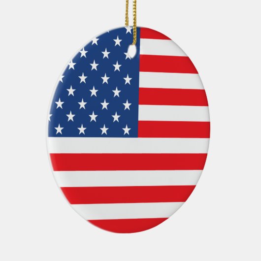 Ornement Rond En Céramique Drapeau américain (Droite)