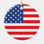 Ornement Rond En Céramique Drapeau américain (Dos)