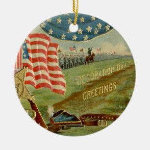 Ornement Rond En Céramique Drapeau américain Médaille de l'Union de la guerre