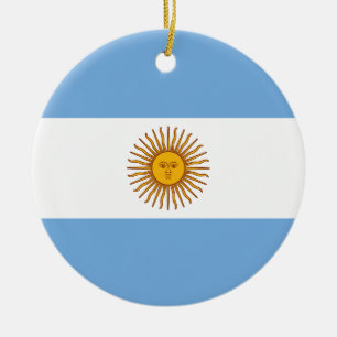 Ornement Rond En Céramique Drapeau Argentine