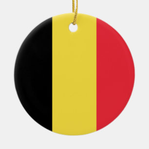 Ornement Rond En Céramique Drapeau de la Belgique