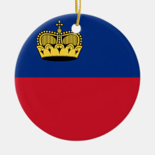 Ornement Rond En Céramique Drapeau de la Liechtenstein
