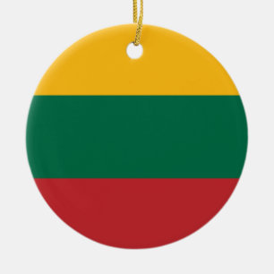 Ornement Rond En Céramique Drapeau de la Lithuanie