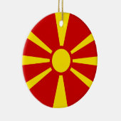 Ornement Rond En Céramique Drapeau de la République de Macédoine (Droite)
