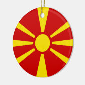 Ornement Rond En Céramique Drapeau de la République de Macédoine (Gauche)