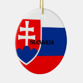 Ornement Rond En Céramique Drapeau de la Slovaquie (Droite)