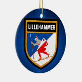 Ornement Rond En Céramique Drapeau de Lillehammer (Droite)