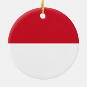 Ornement Rond En Céramique Drapeau de l'ornement de Monaco