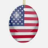 Ornement Rond En Céramique Drapeau des Etats-Unis (Droite)