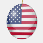 Ornement Rond En Céramique Drapeau des Etats-Unis (Gauche)