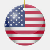 Ornement Rond En Céramique Drapeau des Etats-Unis (Dos)