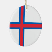 Ornement Rond En Céramique Drapeau des îles Féroé (Droite)
