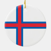Ornement Rond En Céramique Drapeau des îles Féroé (Dos)
