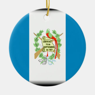 Ornement Rond En Céramique Drapeau du Guatemala