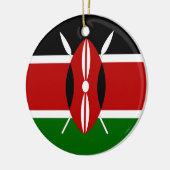 Ornement Rond En Céramique Drapeau du Kenya (Gauche)