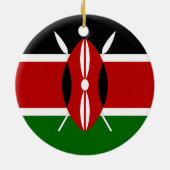 Ornement Rond En Céramique Drapeau du Kenya (Dos)
