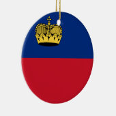 Ornement Rond En Céramique Drapeau du Liechtenstein (Droite)