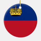 Ornement Rond En Céramique Drapeau du Liechtenstein (Dos)