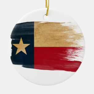 Ornement Rond En Céramique Drapeau du Texas