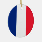 Ornement Rond En Céramique Drapeau français (Droite)
