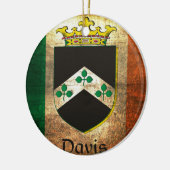 Ornement Rond En Céramique Drapeau irlandais Davis Crest (Gauche)