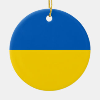 Ornement Rond En Céramique Drapeau national de l'Ukraine