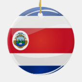 Ornement Rond En Céramique Drapeau rond de Rican de côte (Dos)
