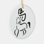 Ornement Rond En Céramique Drawing de Horse (Droite)