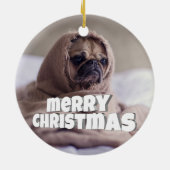 Ornement Rond En Céramique Drôle chien (Dos)