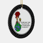 Ornement Rond En Céramique Drôle Humour chocolat de Noël (Droite)