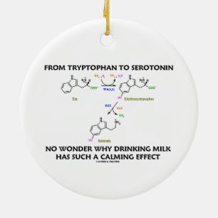 Ornement Rond En Céramique Du tryptophane à la sérotonine (humour de chimie)