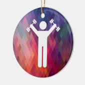 Ornement Rond En Céramique Dumbell exerce le signe (Gauche)