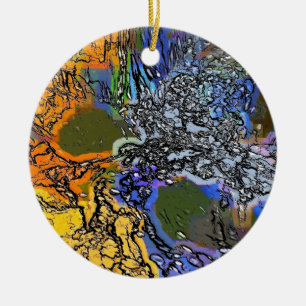 ORNEMENT ROND EN CÉRAMIQUE EAU