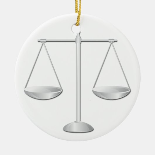 Ornement Rond En Céramique Échelles de justice (Devant)