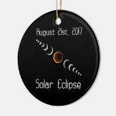Ornement Rond En Céramique Éclipse solaire totale 2017 (Gauche)