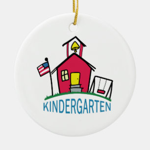 ORNEMENT ROND EN CÉRAMIQUE ÉCOLE DE JARDIN D'ENFANTS