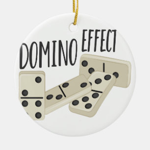 Ornement Rond En Céramique Effet de domino