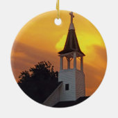 Ornement Rond En Céramique Église de pays (Dos)