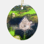 ORNEMENT ROND EN CÉRAMIQUE ÉGLISE RURALE (Gauche)