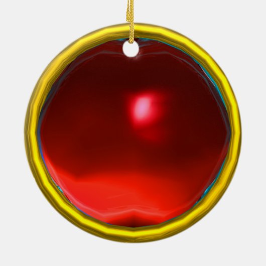 ORNEMENT ROND EN CÉRAMIQUE ELÉGANT CAPITALE EN RUBY ROUGE (Dos)