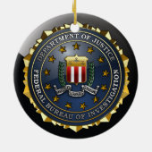 Ornement Rond En Céramique Emblème de FBI (Dos)