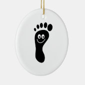 Ornement Rond En Céramique Empreinte de pas (Droite)