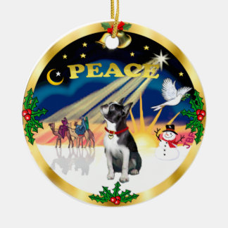 Ornement Rond En Céramique Enseignes de Noël - Boston Terrier #3
