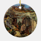 Ornement Rond En Céramique Entrée de la carrière, Saint-Remy par Vincent van (Dos)