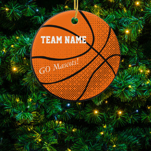Ornement Rond En Céramique Équipe de basket-ball personnalisable